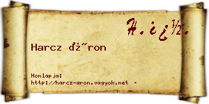 Harcz Áron névjegykártya
