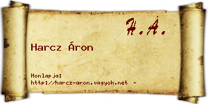 Harcz Áron névjegykártya